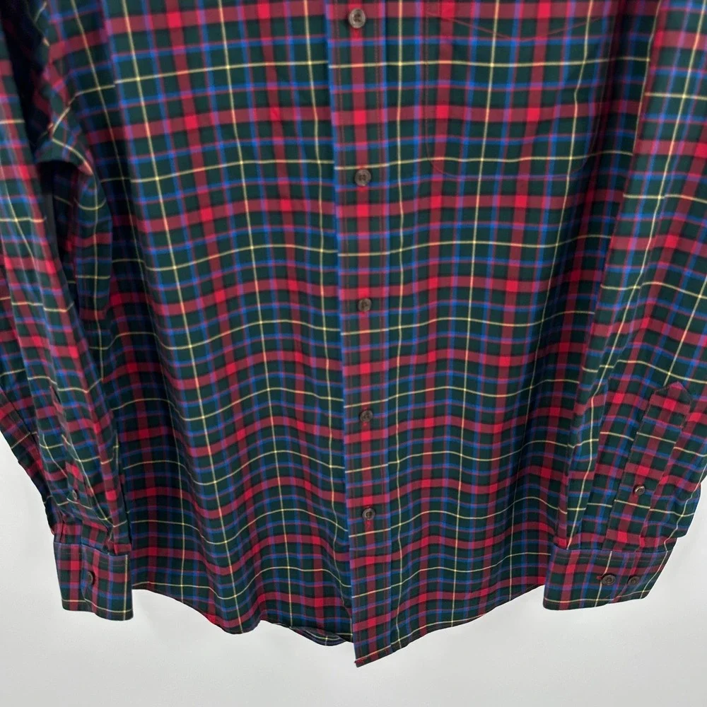 LL Bean Mens Traditional Fit Plaid Long‎ Sleeve Button Down Shirt Medium Regular